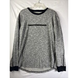 Iro-Ochi Hoodie Mens L Heather Grey Sweater Zipper Long Sleeve Pull Over Minimal